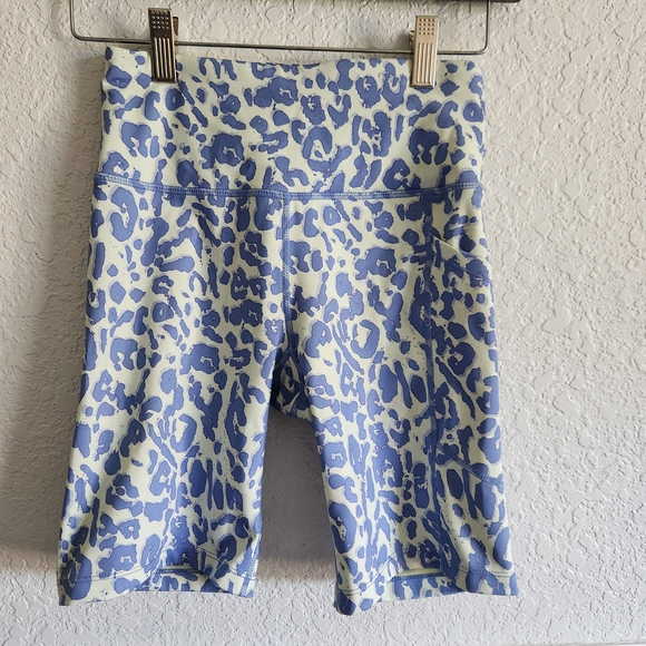 Calvin Klein Blue and White Patterned Bike Shorts - Picture 1 of 6